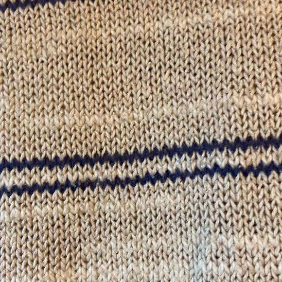 Madewell Cabin Stripe Natural & Navy Linen Silk Sweater Size M - Picture 10 of 12